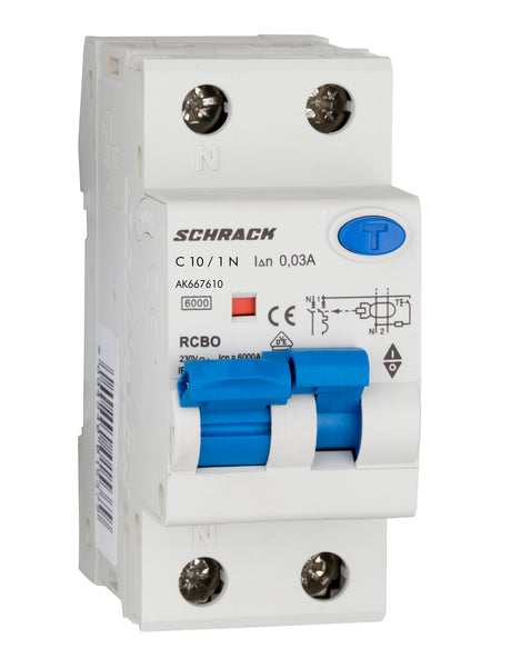 Foto: FI/LS-Schalter 1+N, AMPARO, 6kA, C 10A, 30mA, Typ A