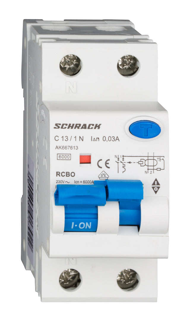 Foto: FI/LS-Schalter 1+N, AMPARO, 6kA, C 13A, 30mA, Typ A