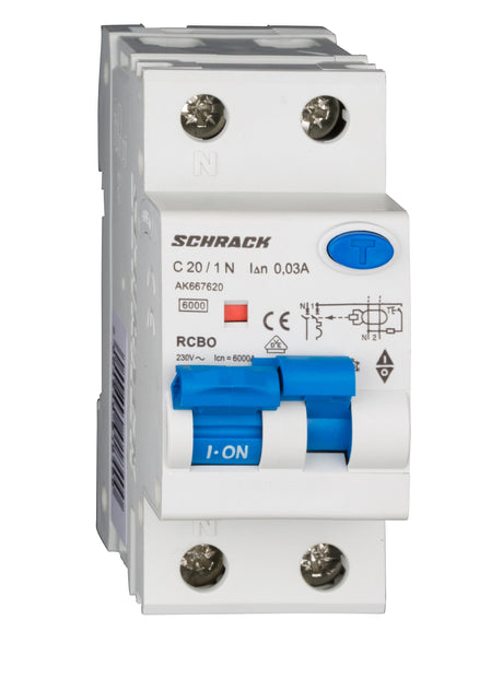 Foto: FI/LS-Schalter 1+N, AMPARO, 6kA, C 20A, 30mA, Typ A