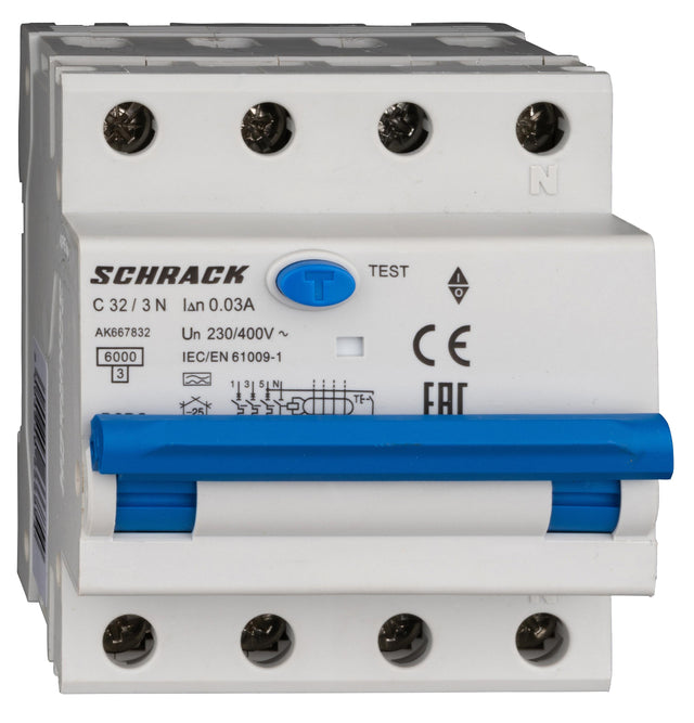 Foto: FI/LS-Schalter 3+N, AMPARO, 6kA, C 32A, 30mA, Typ A