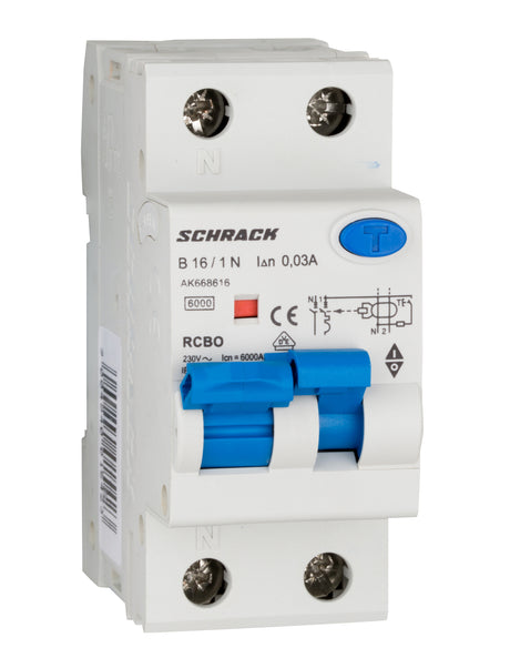 Foto: FI/LS-Schalter 1+N, AMPARO, 6kA, B 16A, 30mA, Typ A