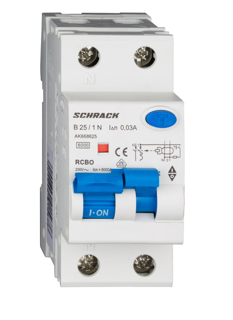 Foto: FI/LS-Schalter 1+N, AMPARO, 6kA, B 25A, 30mA, Typ A