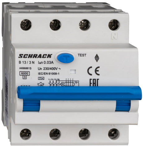 FI/LS-Schalter 3+N, AMPARO, 6kA, B 13A, 30mA, Typ A
