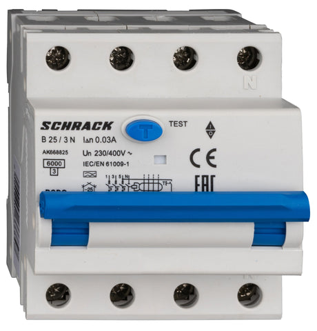 FI/LS-Schalter 3+N, AMPARO, 6kA, B 25A, 30mA, Typ A