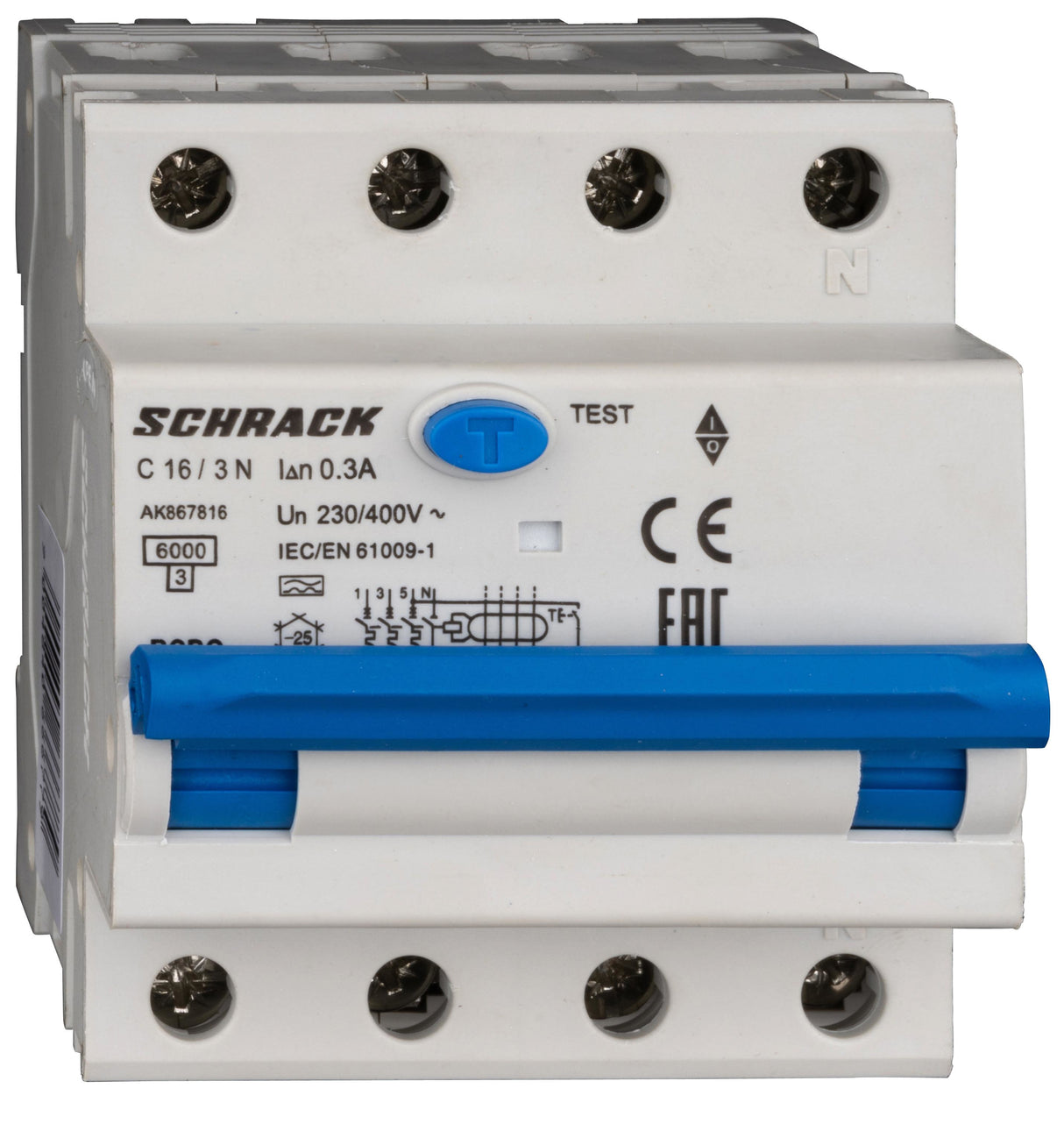 LS-FI-Schalter 3+N, AMPARO, 6kA, C 16A, 300mA, Typ A