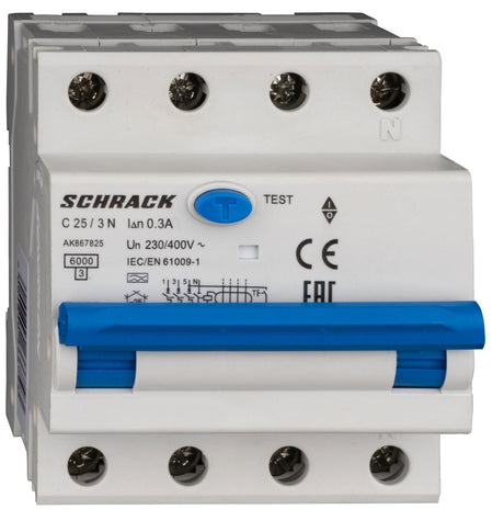 LS-FI-Schalter 3+N, AMPARO, 6kA, C 25A, 300mA, Typ A