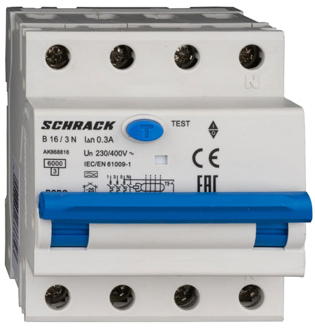 LS-FI-Schalter 3+N, AMPARO, 6kA, B 16A, 300mA, Typ A