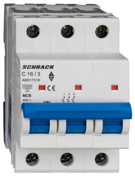 Leitungsschutzschalter AMPARO 10kA, C 16A, 3-polig