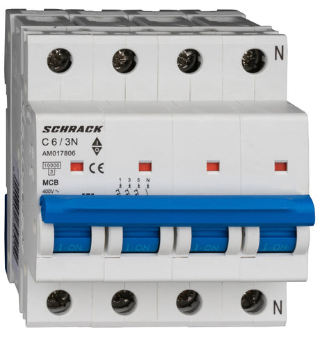 Leitungsschutzschalter AMPARO 10kA, C 6A, 3+N