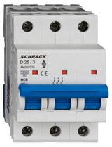 Leitungsschutzschalter AMPARO 10kA, D 25A, 3-polig