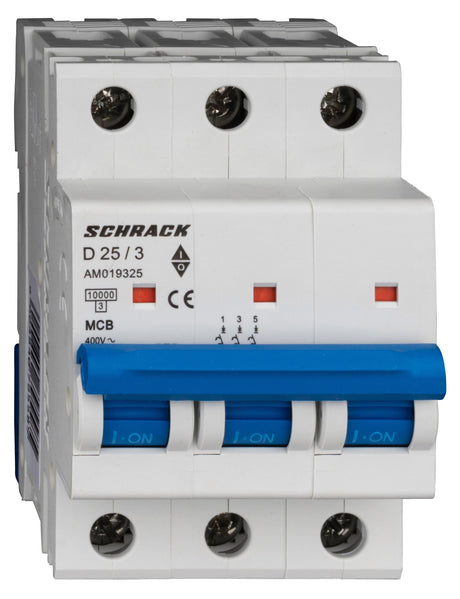 Leitungsschutzschalter AMPARO 10kA, D 25A, 3-polig