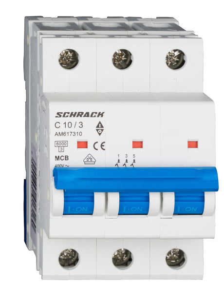 Foto: Leitungsschutzschalter AMPARO 6kA, C 10A, 3-polig