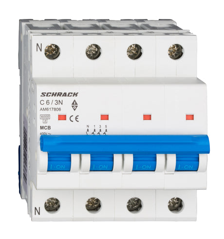 Foto: Leitungsschutzschalter AMPARO 6kA, C 6A, 3+N