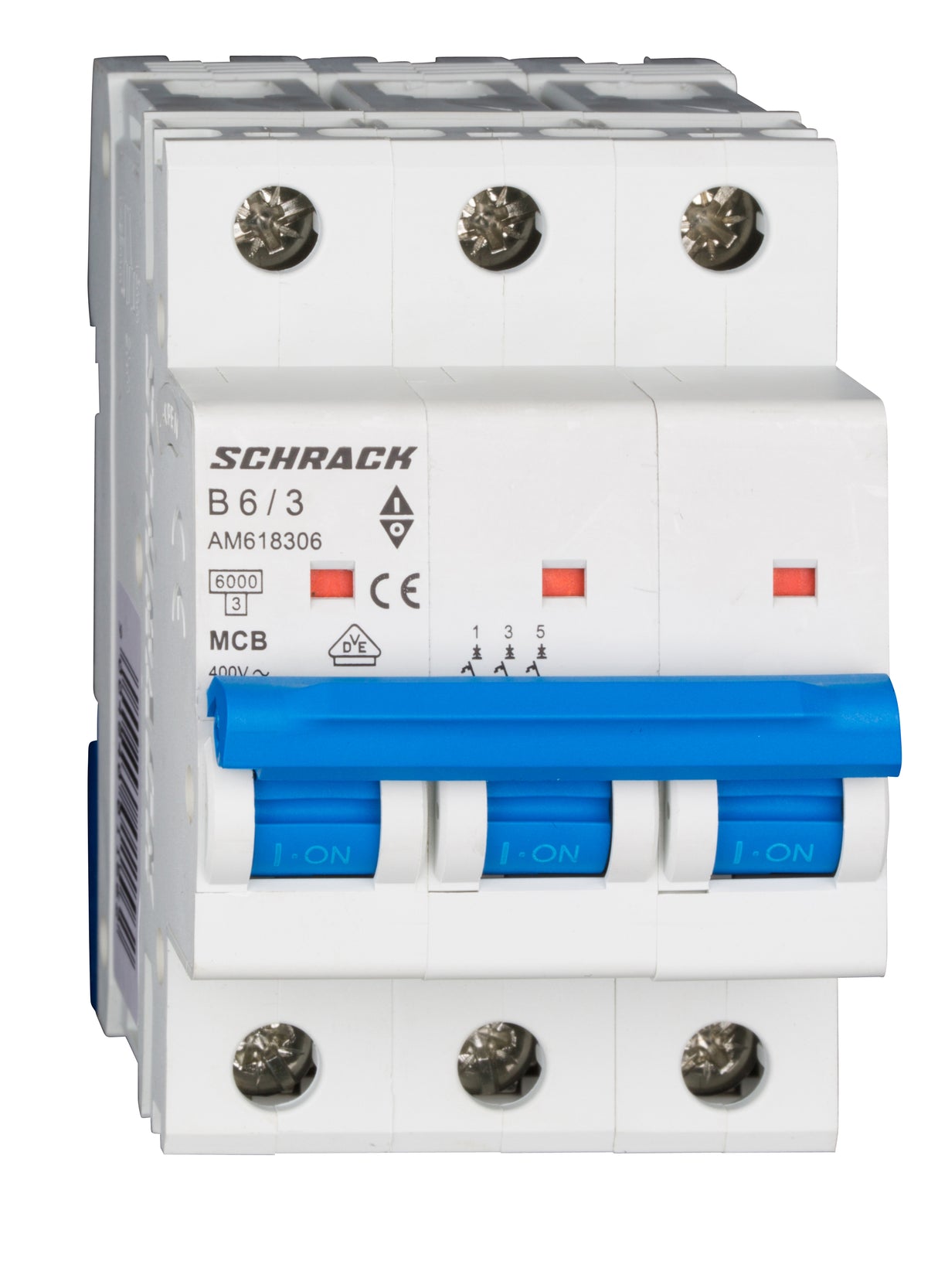 Leitungsschutzschalter AMPARO 6kA, B 6A, 3-polig