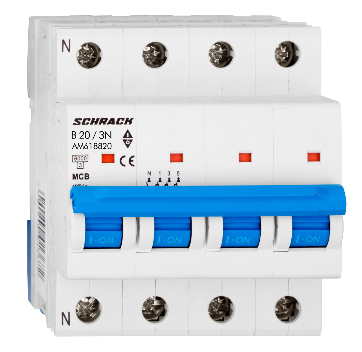 Leitungsschutzschalter AMPARO 6kA, B 20A, 3+N