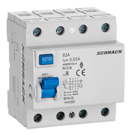 FI-Schalter AMPARO 63A, 4-polig, 30mA, Bauart G, Typ A