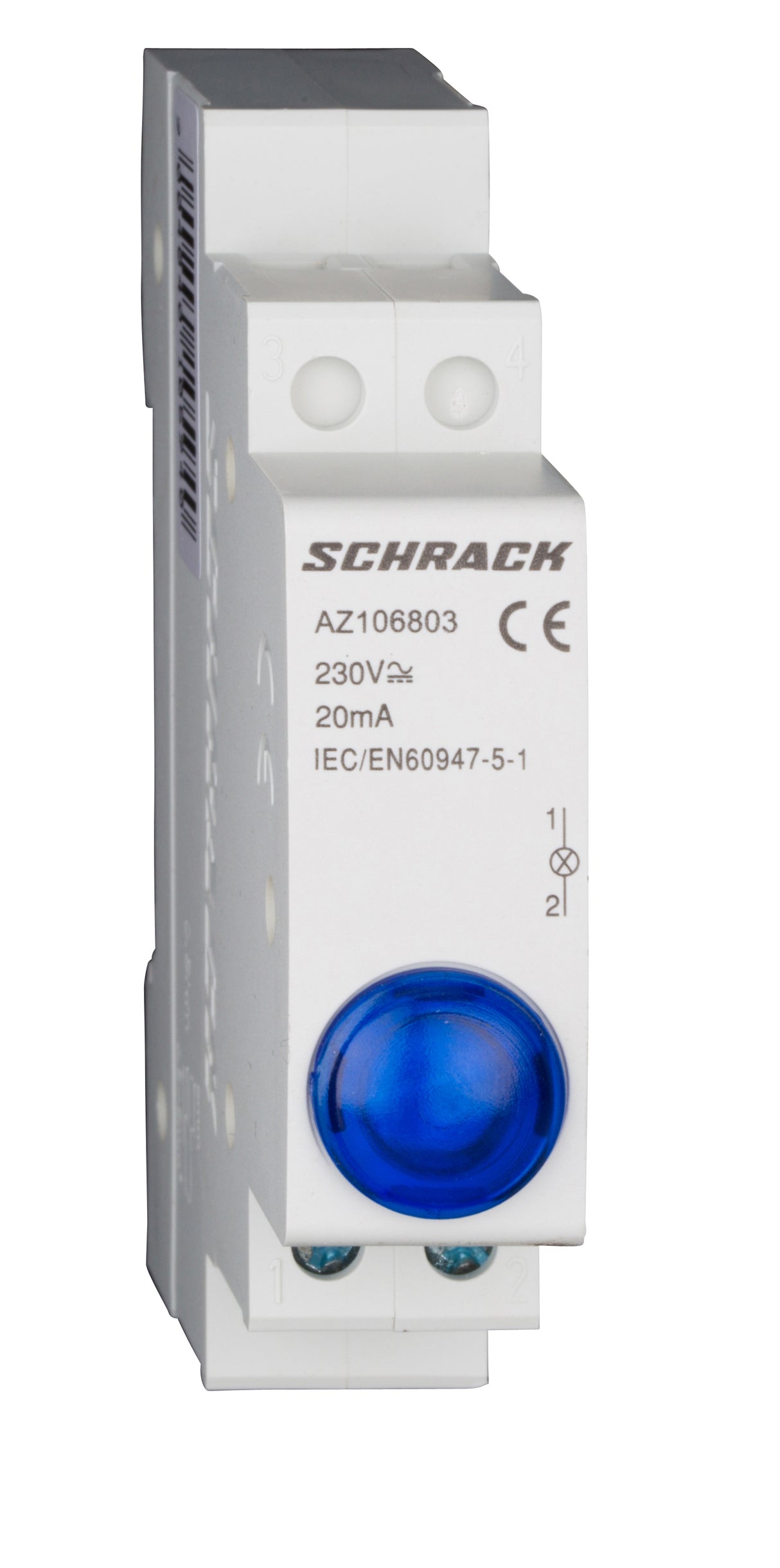 Reiheneinbau-Einzel-LED AMPARO, blau, 230VAC