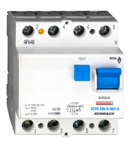 Foto: FI-Schalter, 100A, 4-polig, 30mA, Typ A (Puls)