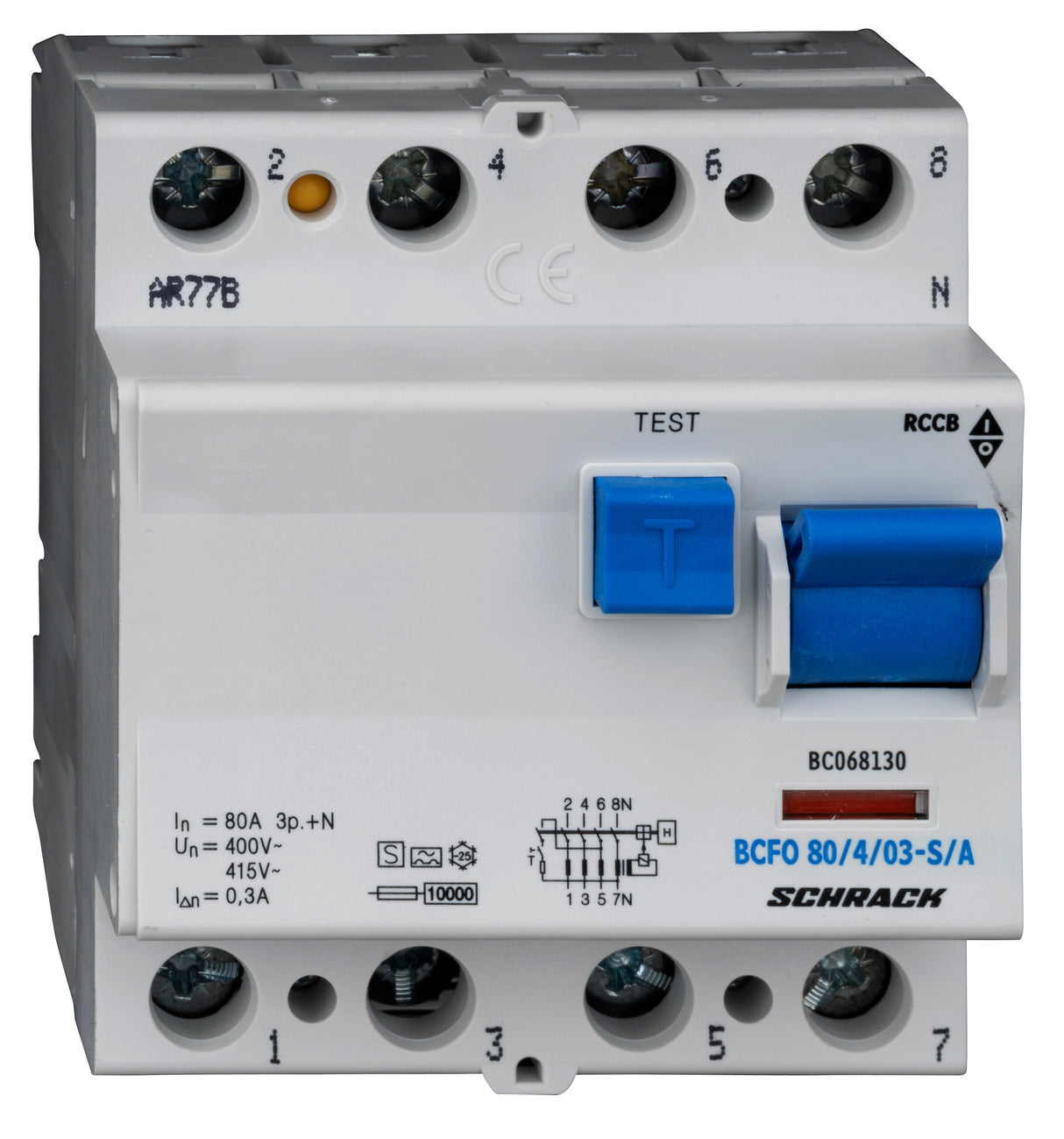 FI-Schalter, 80A, 4-polig, 300mA, Bauart S, Typ A (Puls)