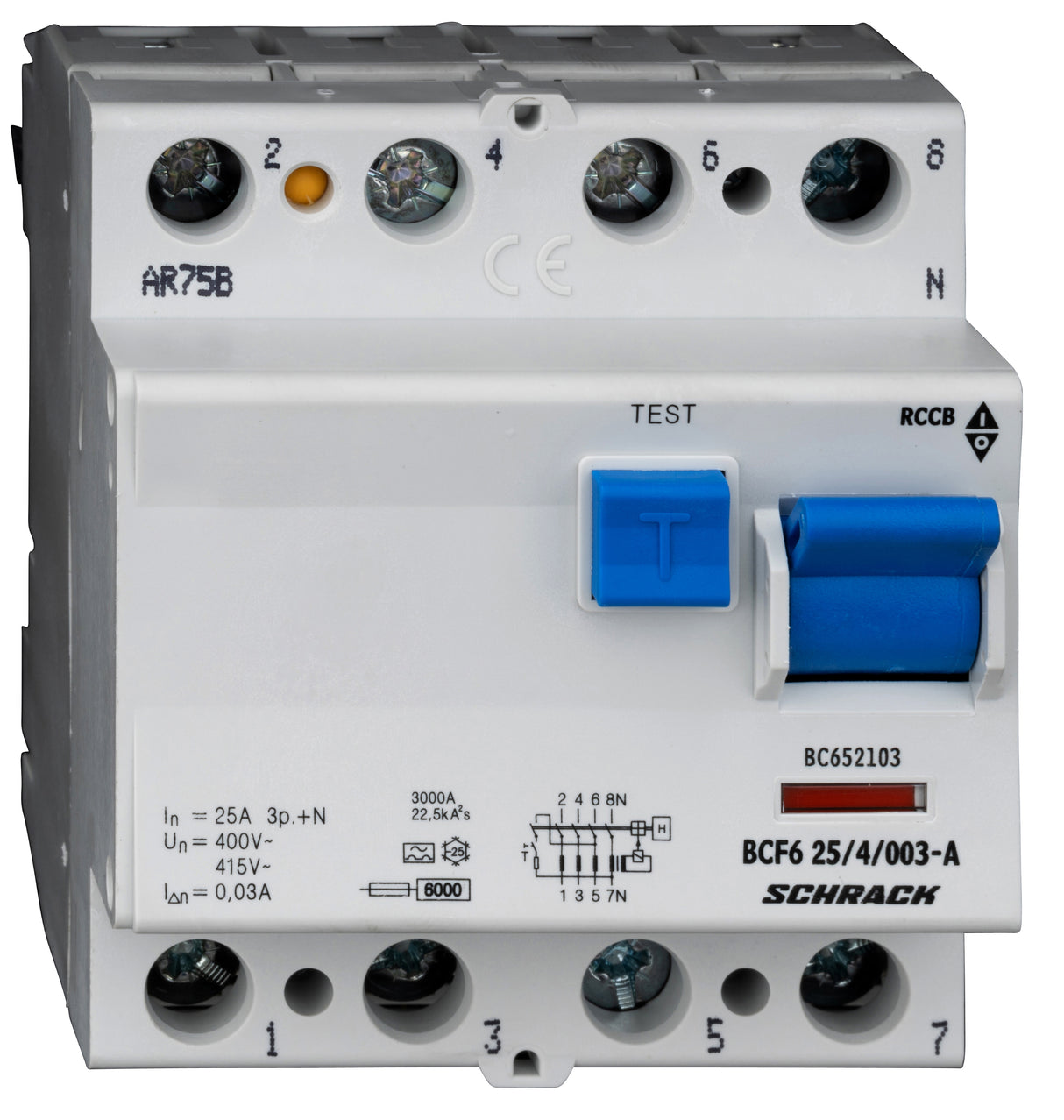 FI-Schalter 25A, 4-polig, 30mA, Typ A (Puls), 6kA