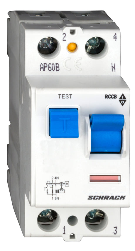 Foto: FI-Schalter 25A, 2-polig, 100mA, Typ A (Puls), 6kA