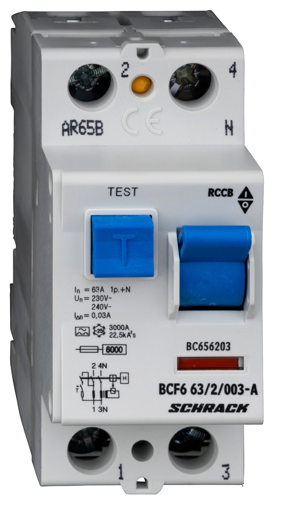 FI-Schalter 63A, 2-polig, 30mA, Typ A (Puls), 6kA
