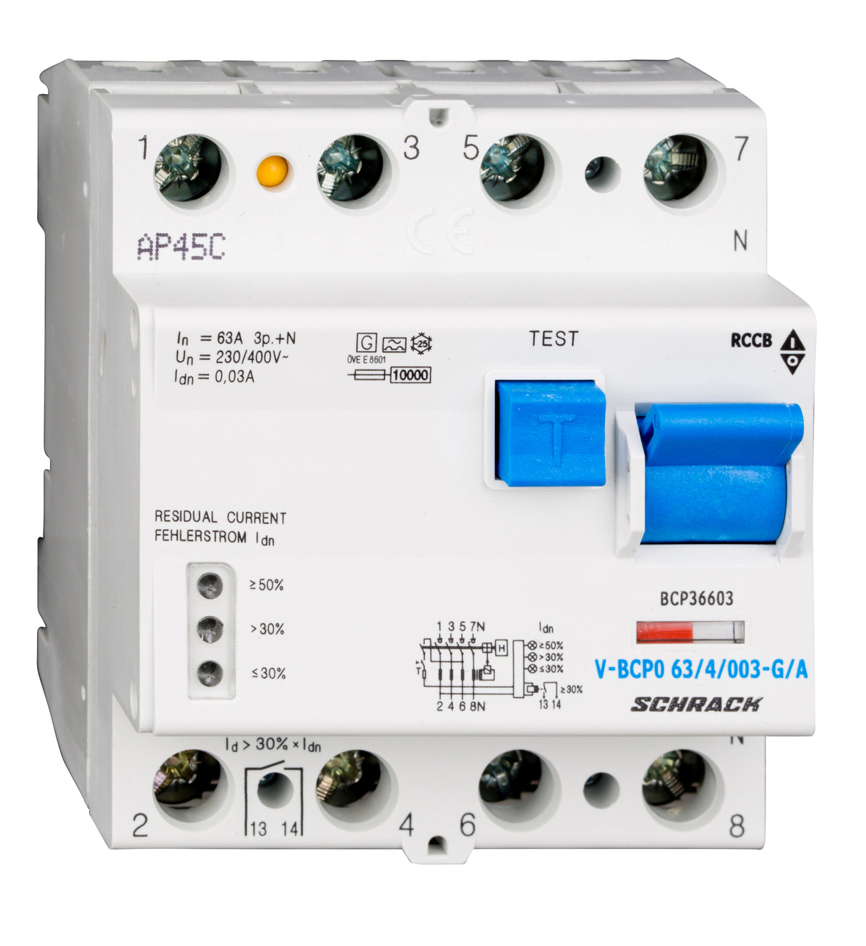 PRIORI FI-Schalter 63A, 4-polig, 30mA, vsf, Bauart G, Typ A