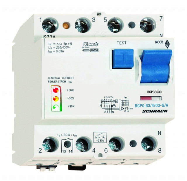 Foto: PRIORI FI-Schalter 63A, 4-polig, 300mA, vsf, Bauart G, Typ A