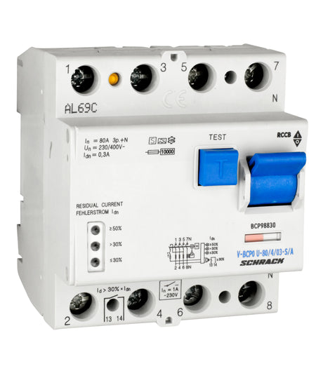 Foto: PRIORI FI-Schalter 80A, 4-polig,300mA,vsf, S, Typ A, FU-fest