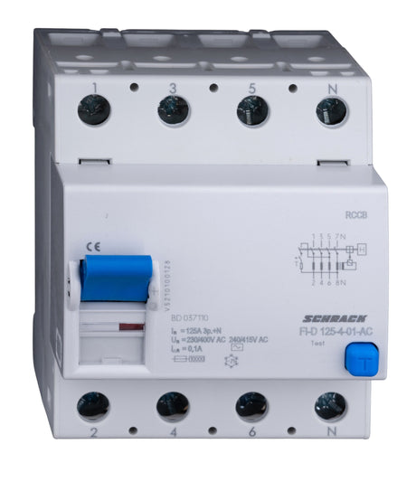 Foto: FI-Schalter 125A, 4-polig, 100mA, Typ AC