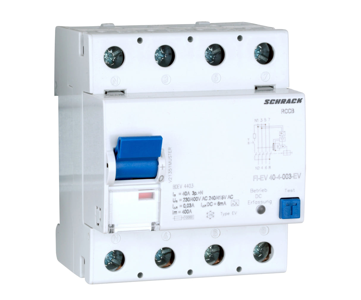 FI-Schalter 40A, 4-polig, 30mA, Typ EV, für Elektrofahrzeuge