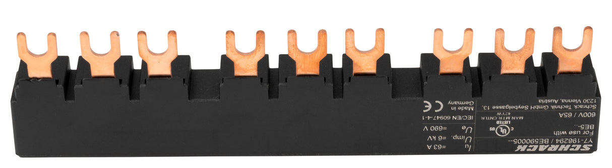 Verschienung für 3xBE5 45mm Gabel UL zertifiziert