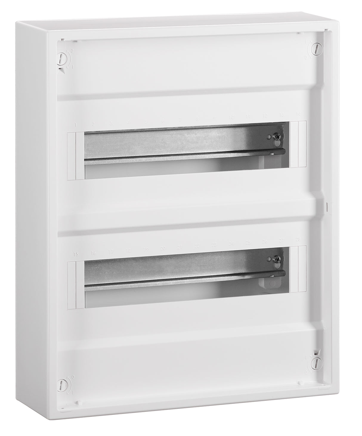 Foto: Aufputz Verteiler 2-reihig, 24TE, signalweiß, ohne Türe