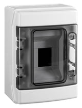 Foto: Aufputzverteiler 1-reihig, 4TE, IP65, transparente Tür