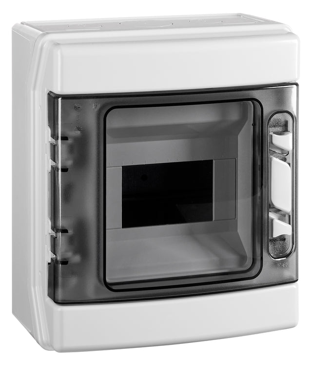 Foto: Aufputzverteiler 1-reihig, 6TE, IP65, transparente Tür