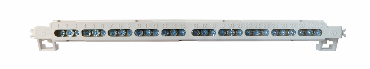 Foto: Klemmenträger mit 2x15 Schraubklemmen