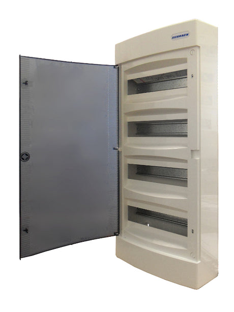 Foto: AP-Wohnungsverteiler 4-reihig, 48TE, IP40, transparente Tür