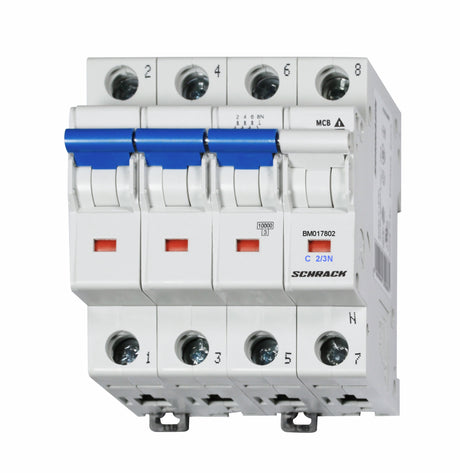 Sicherungsautomat, Kennlinie C, 2A, 3+N, 10kA