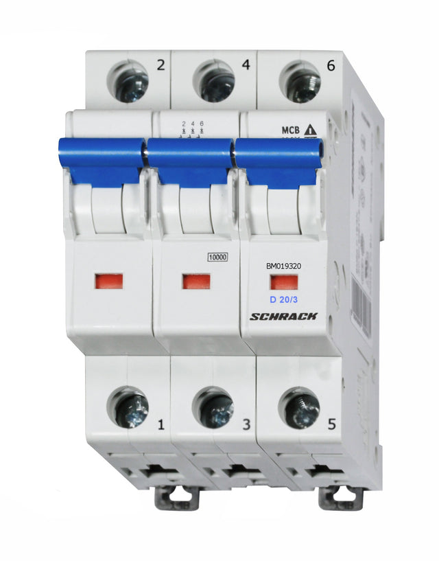 Sicherungsautomat, Kennlinie D, 20A, 3-polig, 10kA