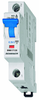 Foto: Sicherungsautomat, Kennlinie C, 20A, 1-polig, 6kA