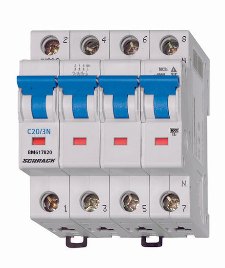 Foto: Sicherungsautomat, Kennlinie C, 20A, 3+N, 6kA