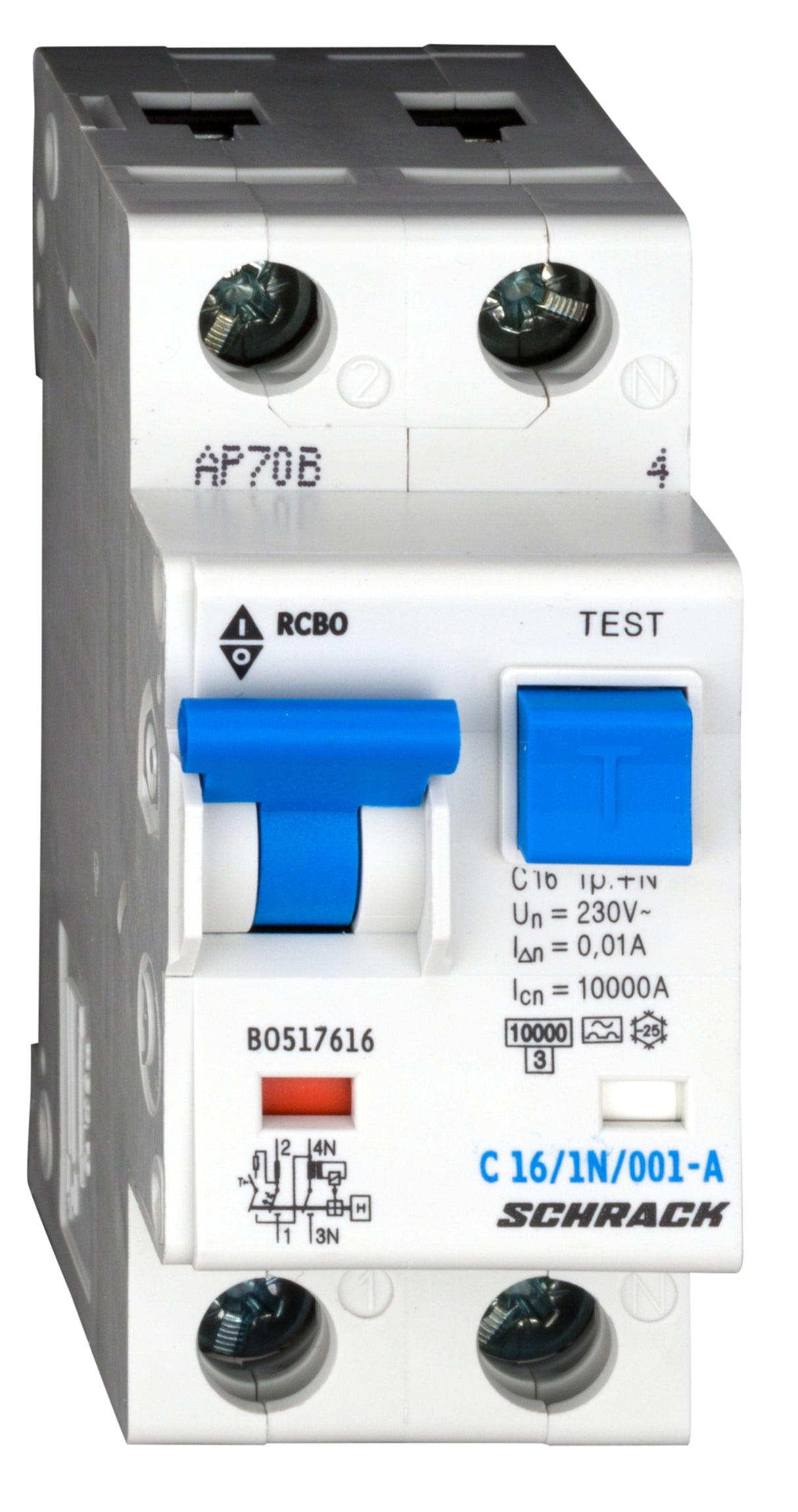 FI/LS-Schalter,Kennl.C, 16A, 10mA, 1+N, Typ A