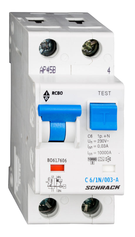 Foto: FI/LS-Schalter, Kennlinie C, 6A, 30mA, 1+N, Typ A