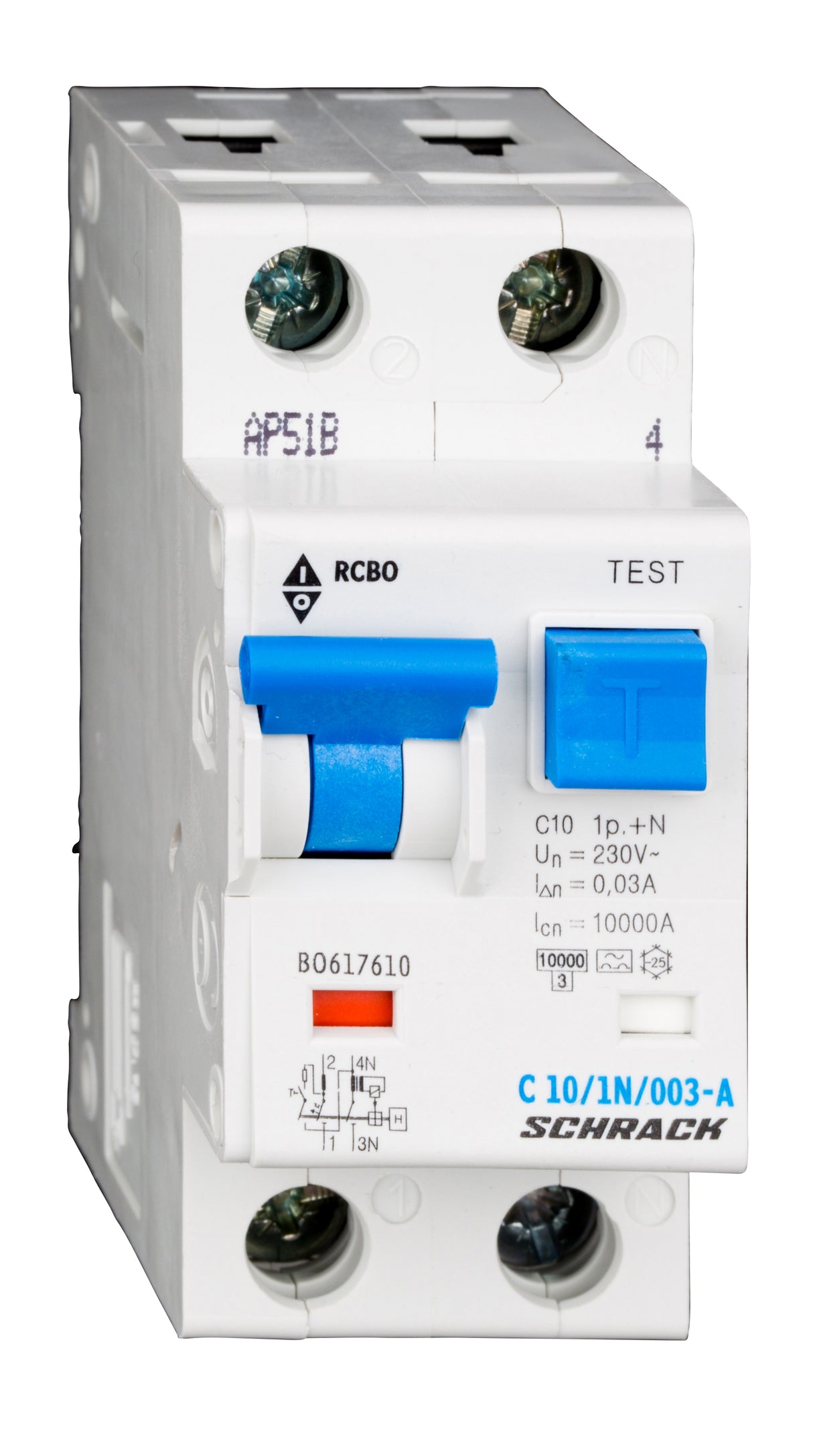 FI/LS-Schalter, Kennlinie C, 10A, 30mA, 1+N, Typ A