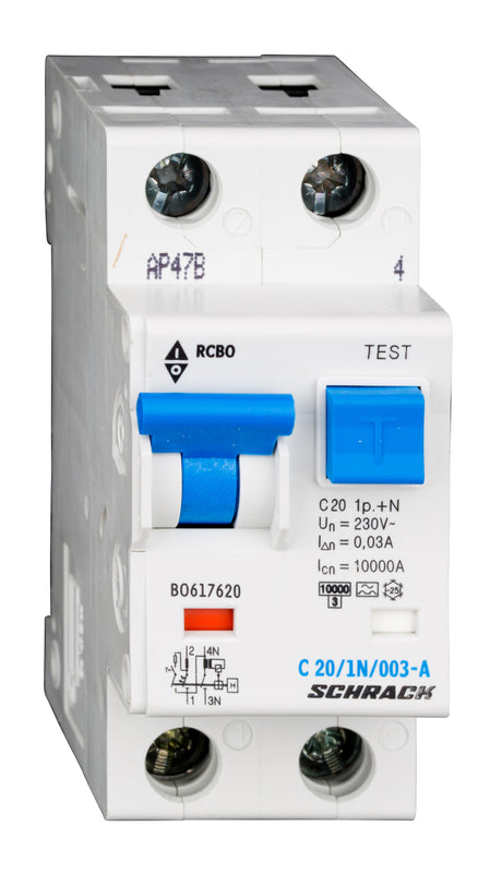 Foto: FI/LS-Schalter, Kennlinie C, 20A, 30mA, 1+N, Typ A
