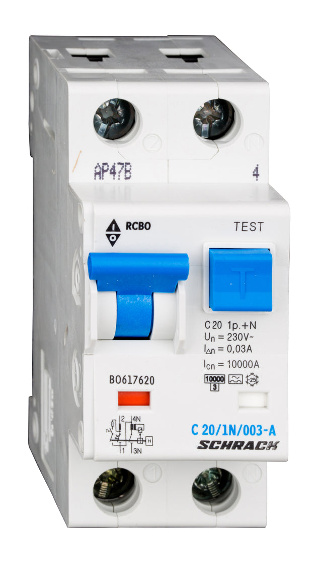 Foto: FI/LS-Schalter, Kennlinie C, 20A, 30mA, 1+N, Typ A