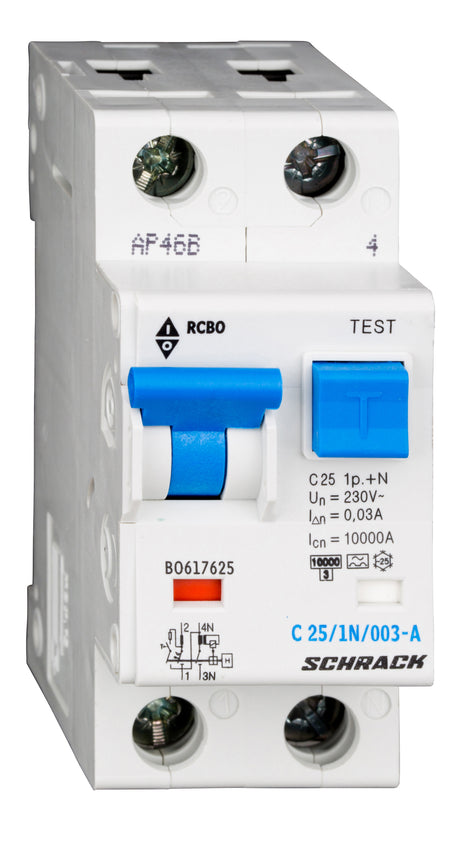 Foto: FI/LS-Schalter, Kennlinie C, 25A, 30mA, 1+N, Typ A