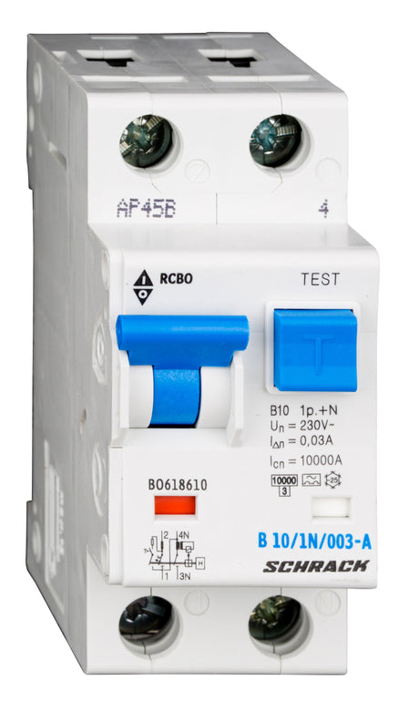 Foto: FI/LS-Schalter, Kennlinie B, 10A, 30mA, 1+N, Typ A