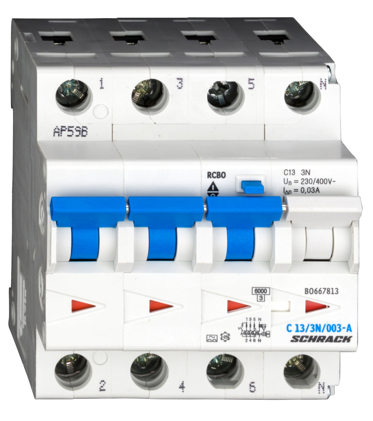 FI/LS-Schalter, Kennlinie C, 13A, 30mA, 3+N, Typ A