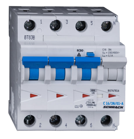 Foto: FI/LS-Schalter, Kennlinie C, 16A, 100mA, 3+N, Typ A